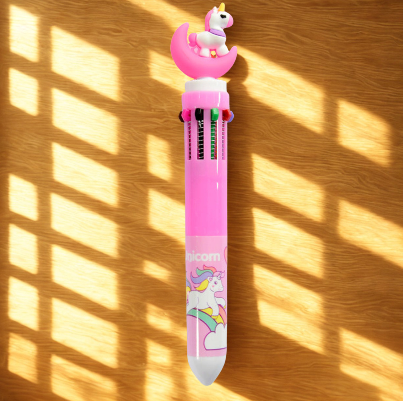 Stylo bille 10 couleurs kawaii motif licorne ou patte de chat