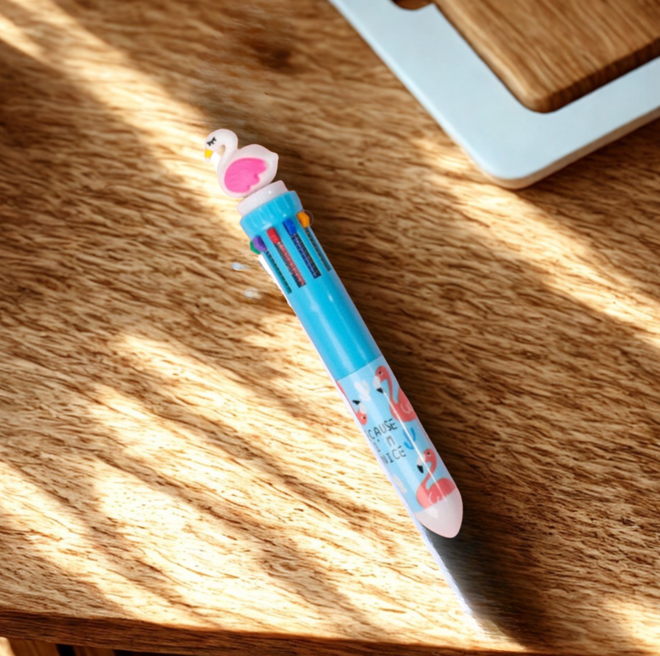 Stylo bille 10 couleurs kawaii motif licorne ou patte de chat