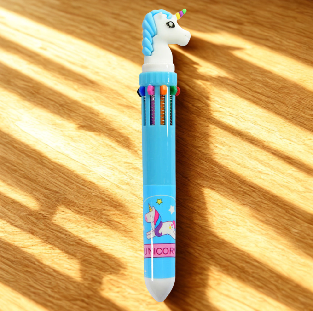 Stylo bille 10 couleurs kawaii motif licorne ou patte de chat