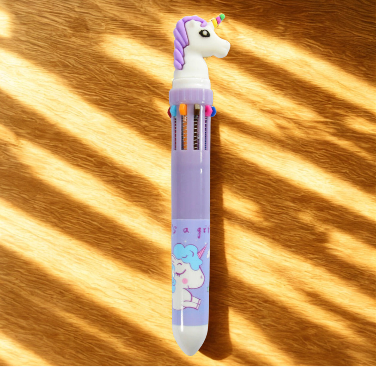 Stylo bille 10 couleurs kawaii motif licorne ou patte de chat