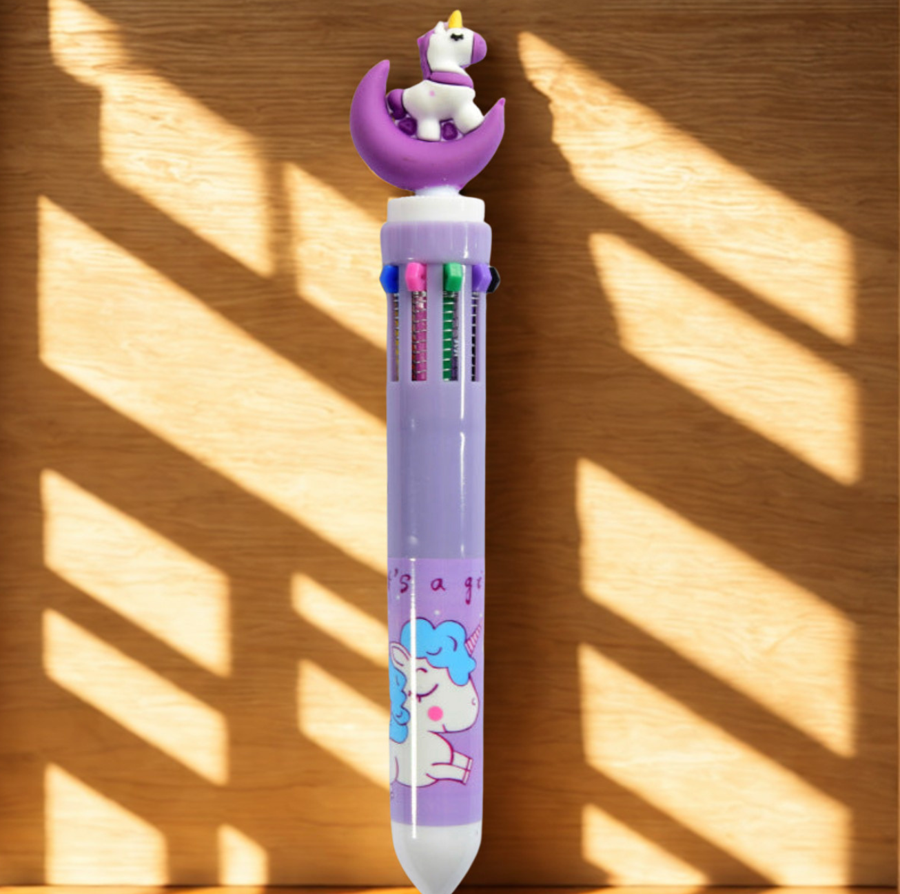 Stylo bille 10 couleurs kawaii motif licorne ou patte de chat