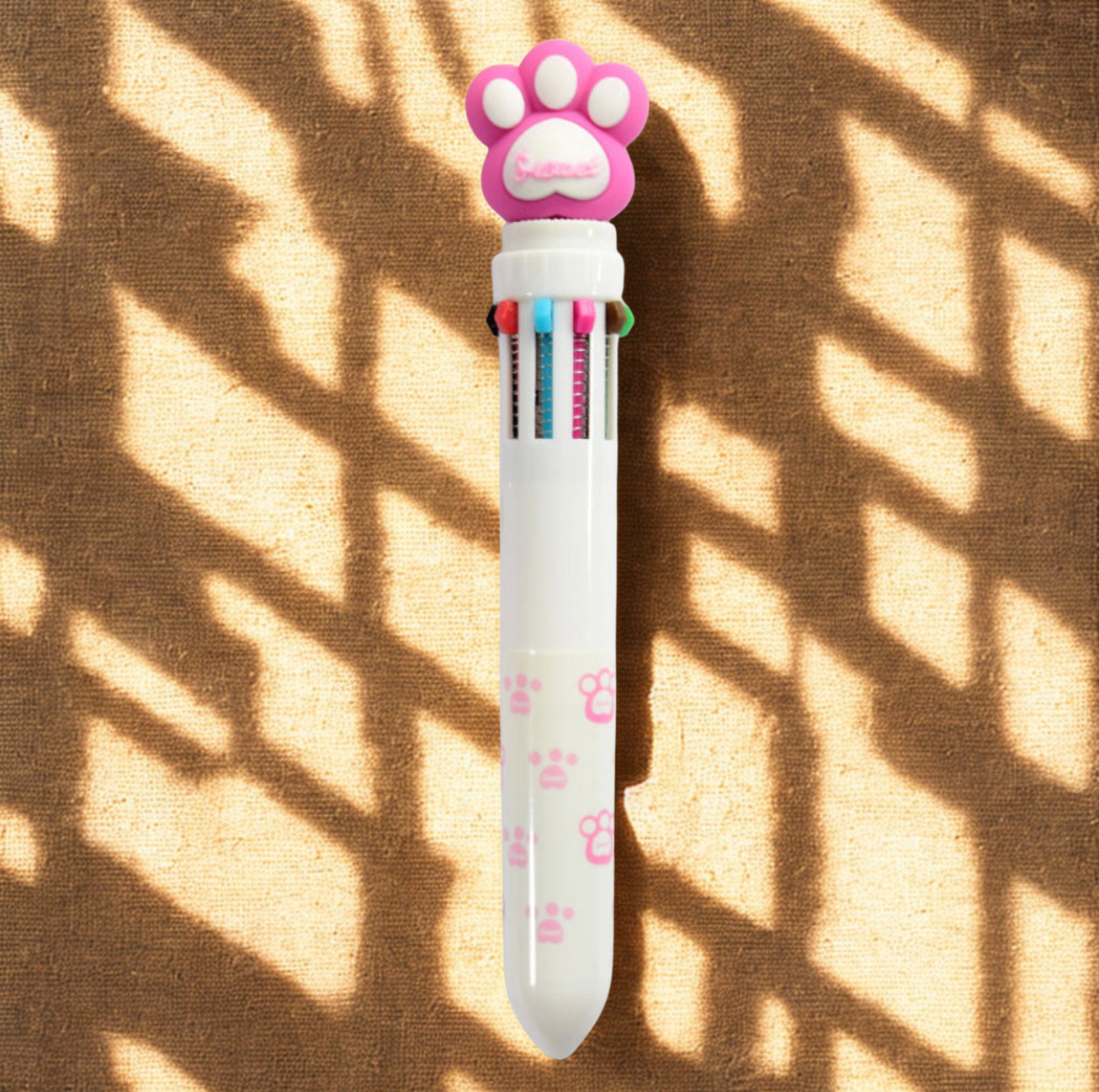 Stylo bille 10 couleurs kawaii motif licorne ou patte de chat