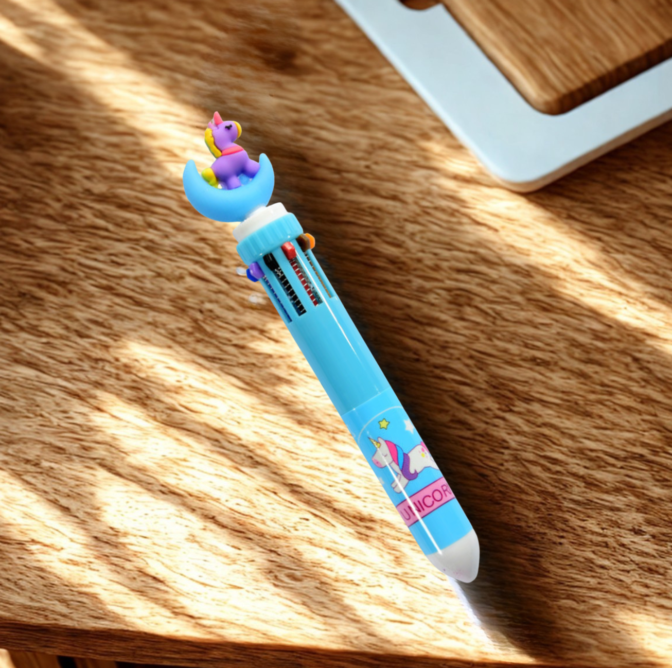 Stylo bille 10 couleurs kawaii motif licorne ou patte de chat