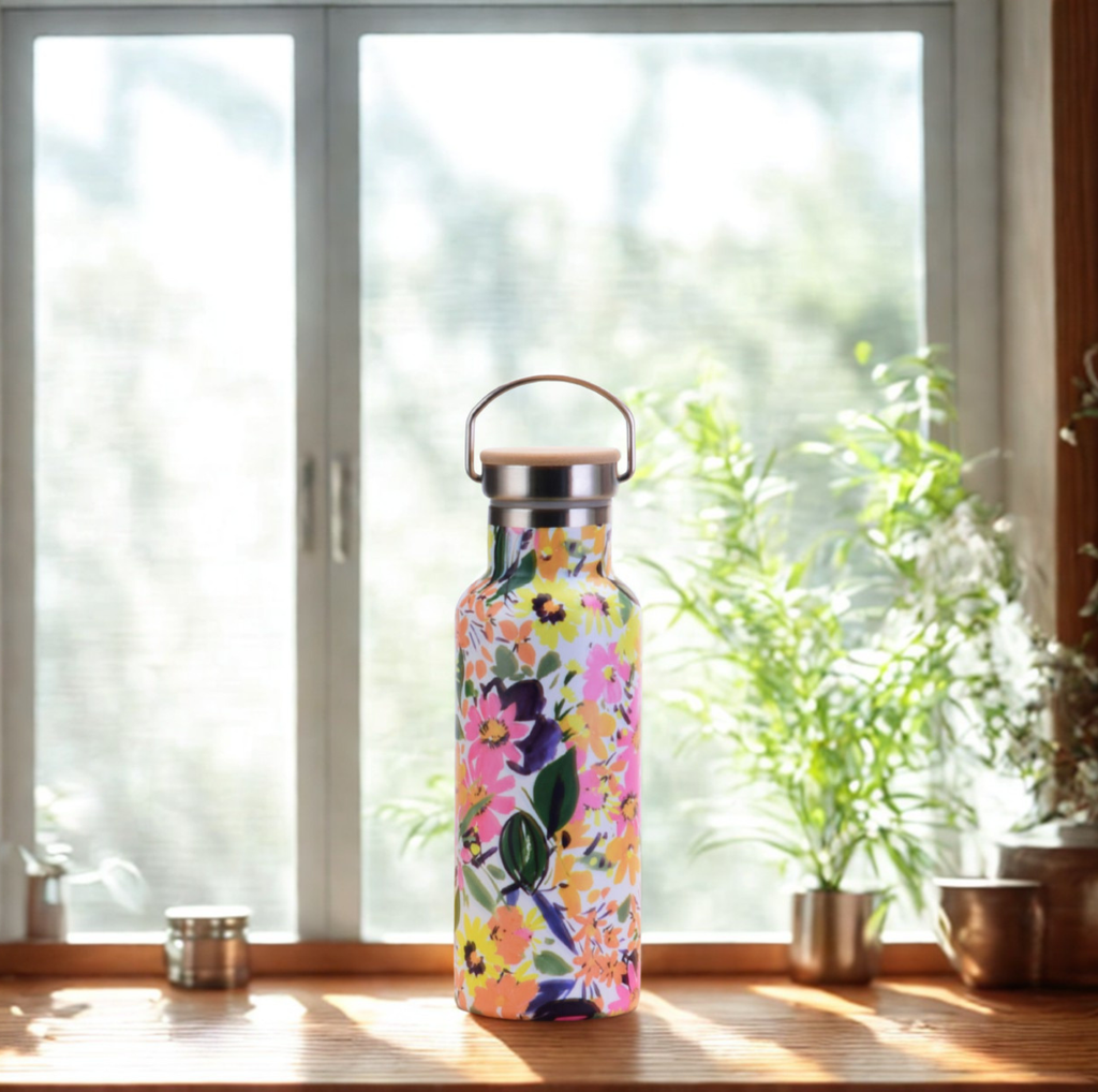 Gourde isotherme inox 500ml motifs floraux
