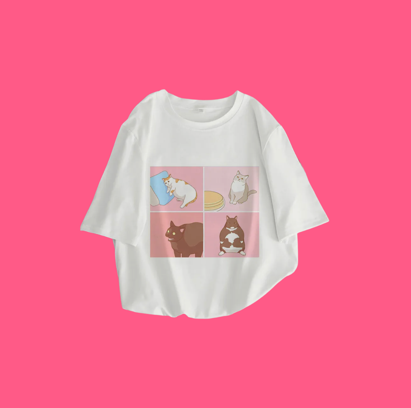 T-shirt kawaii oversize chat & Shiba Inu style japonais