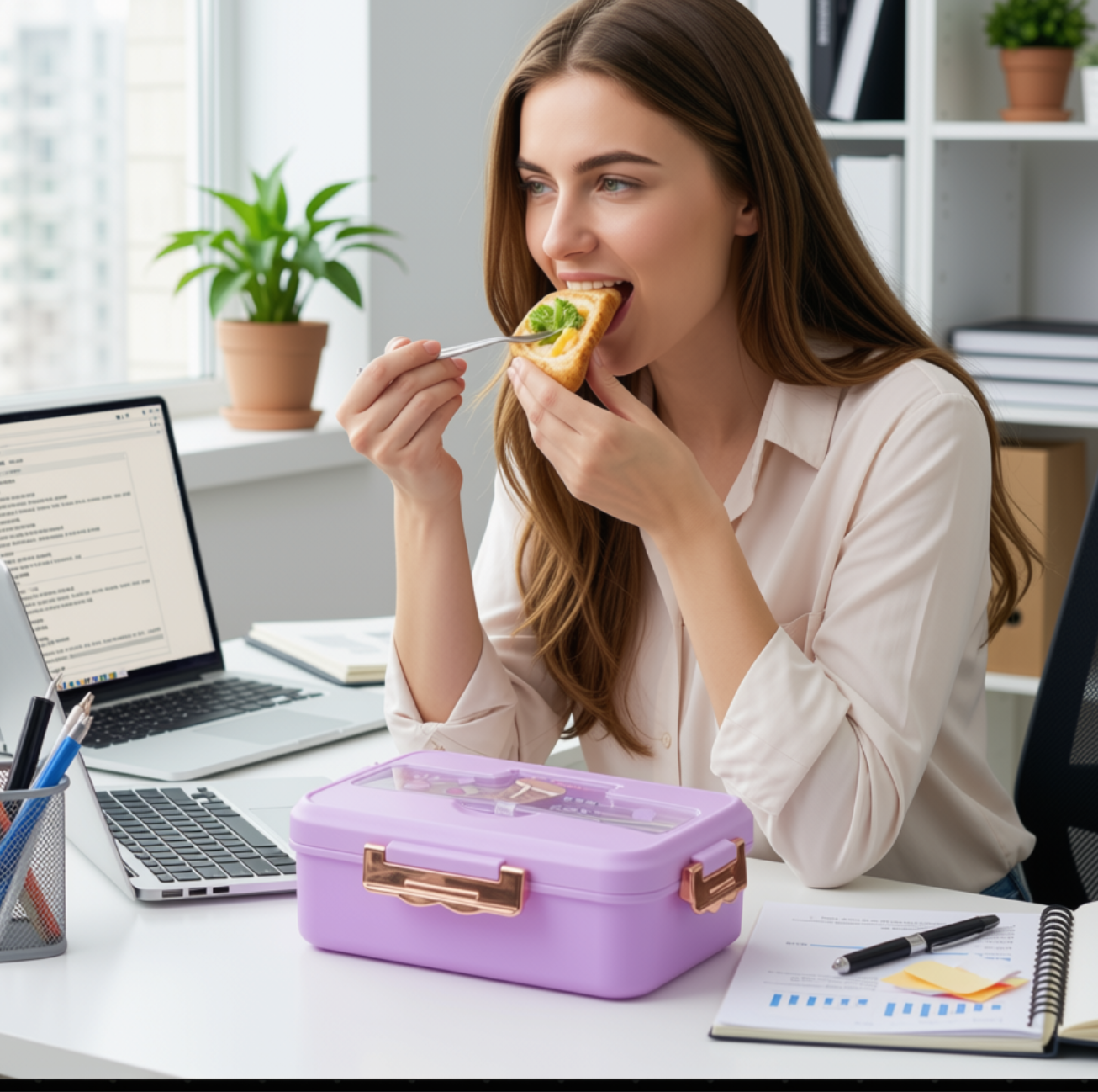 Boîte à lunch compartimentée en paille de blé compatible micro-ondes