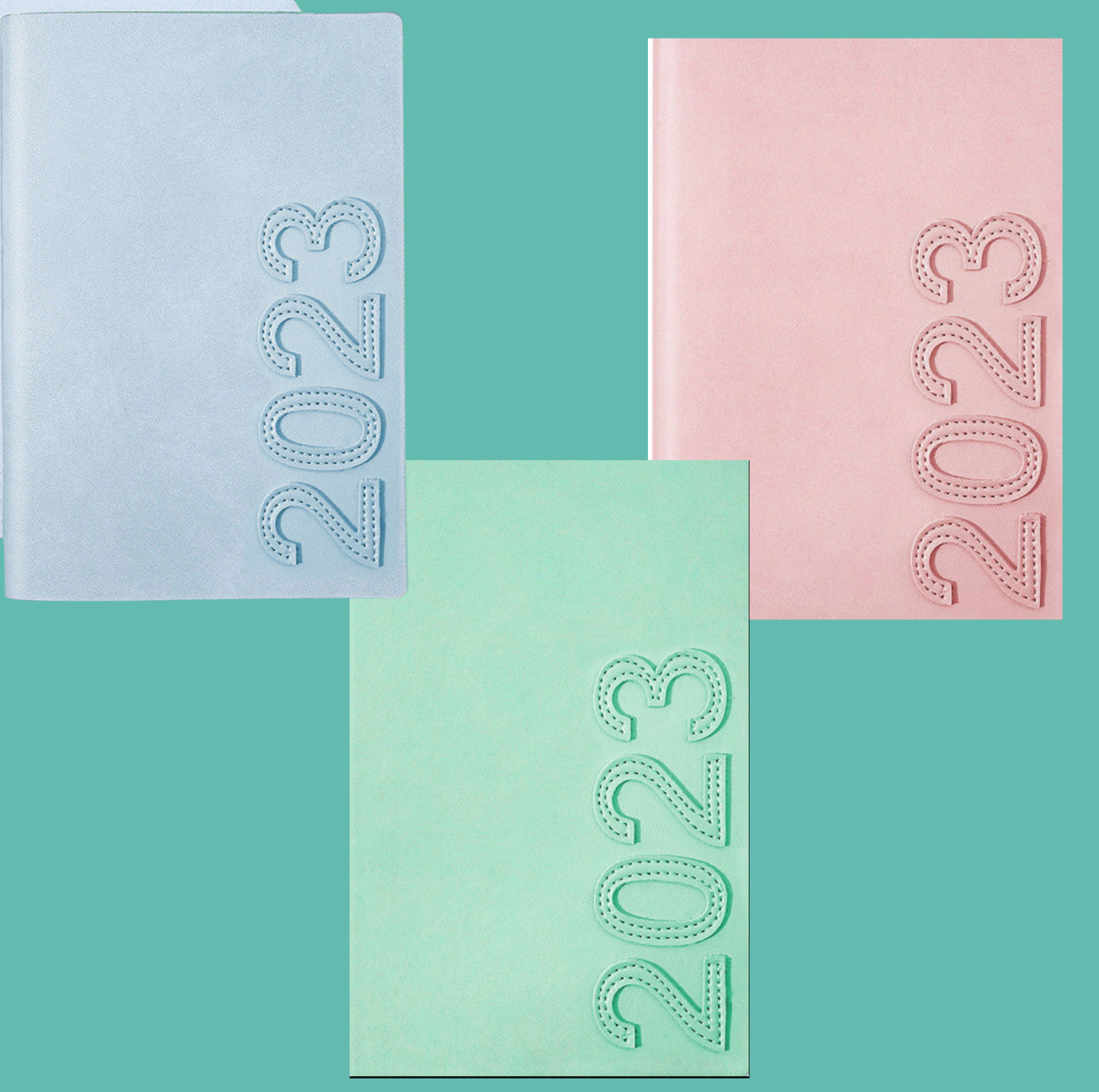 Agenda A5 simili cuir couture apparente style japonais