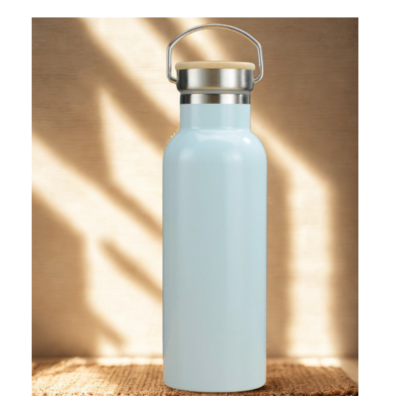 Gourde inox double paroi couvercle bambou