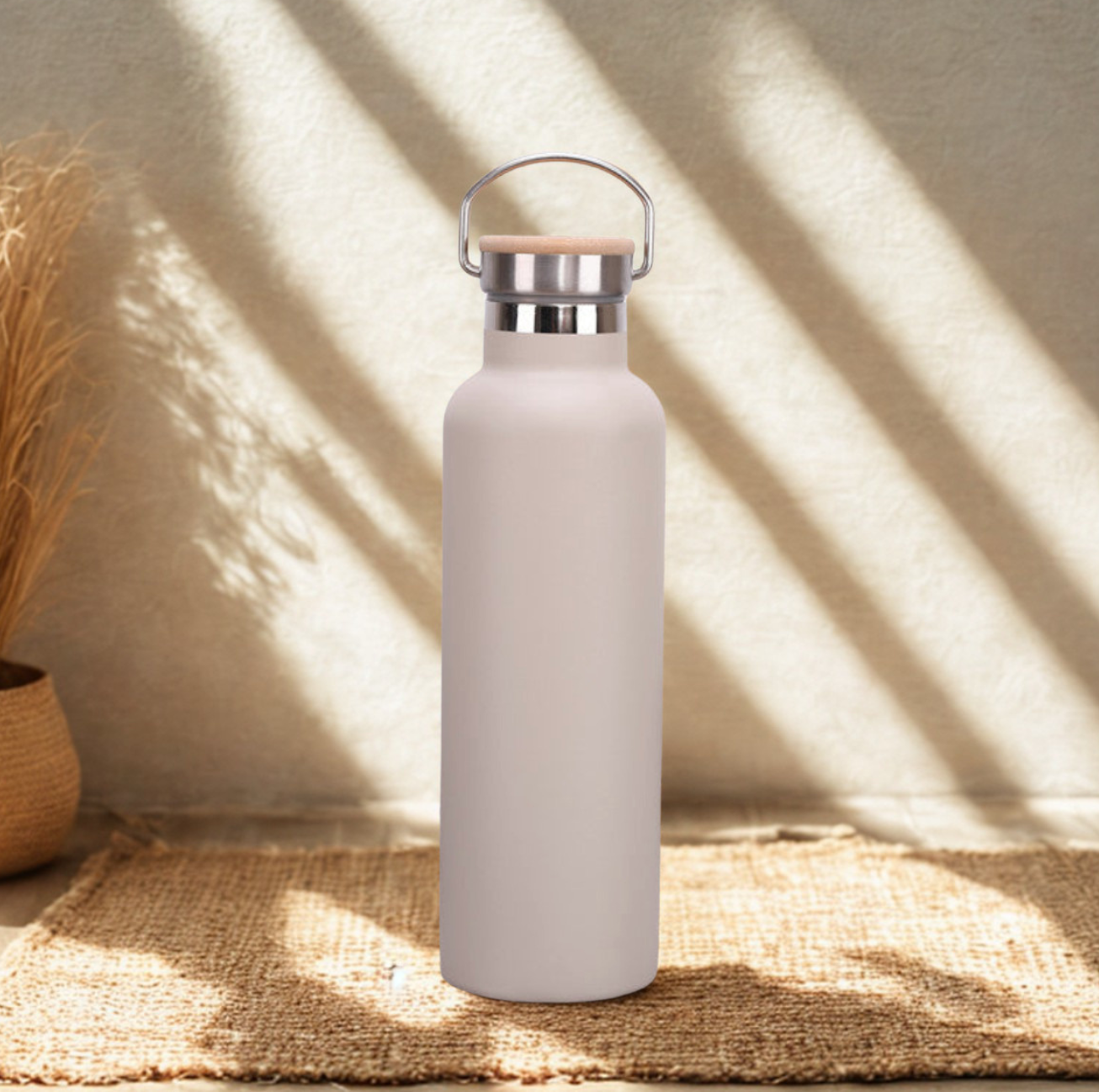 Gourde inox double paroi couvercle bambou