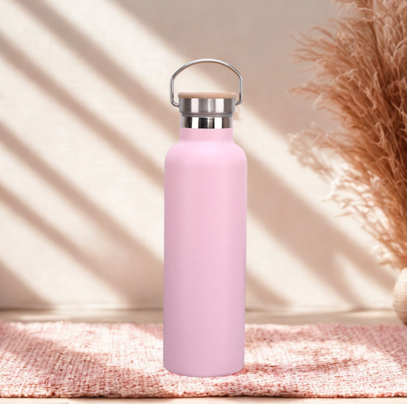 Gourde inox double paroi couvercle bambou