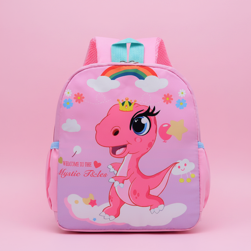 Sac à dos kawaii dinosaure rose