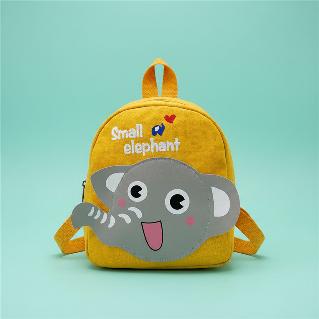 Éléphant jaune fond teal