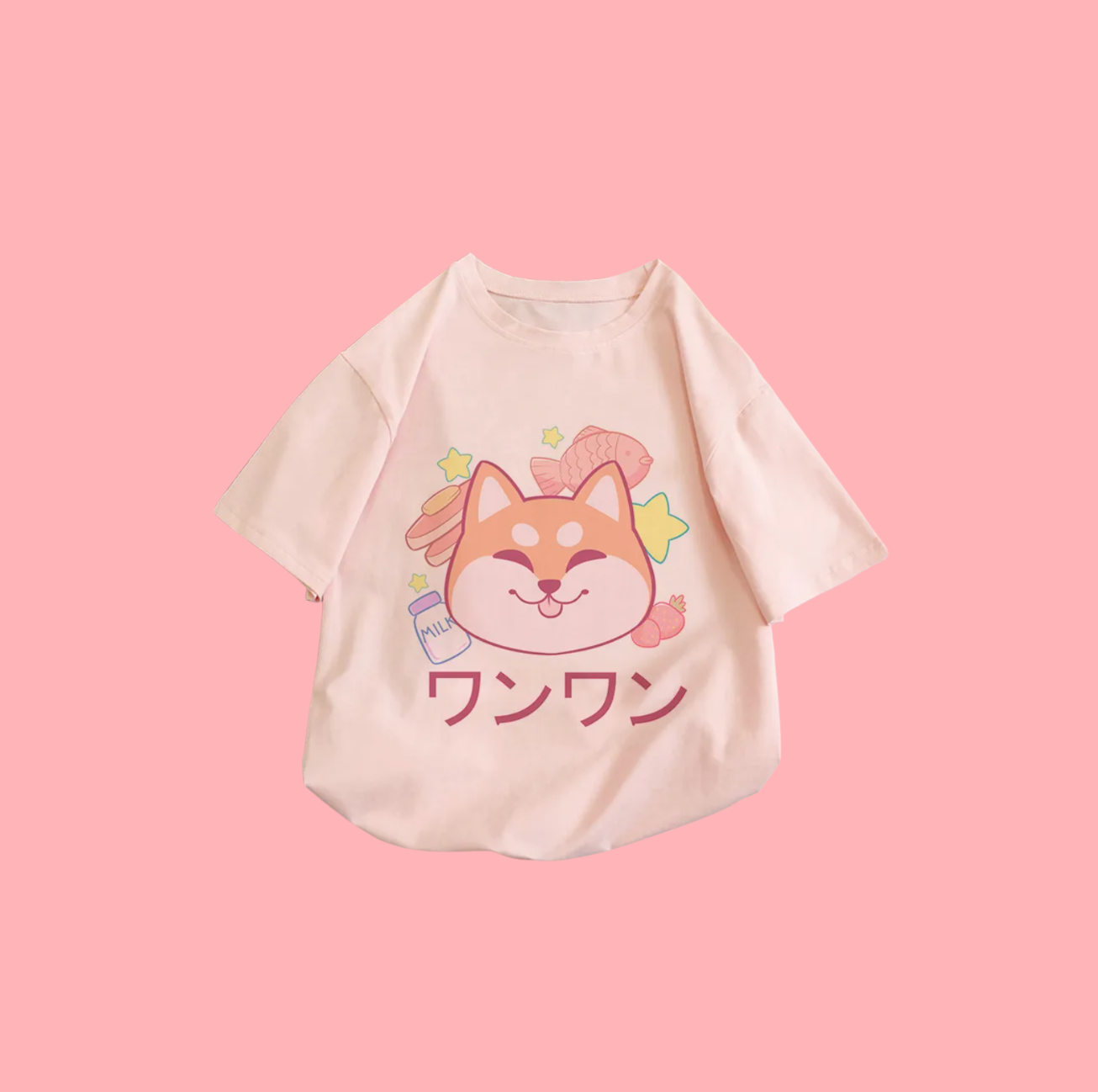 T-shirt kawaii oversize chat & Shiba Inu style japonais