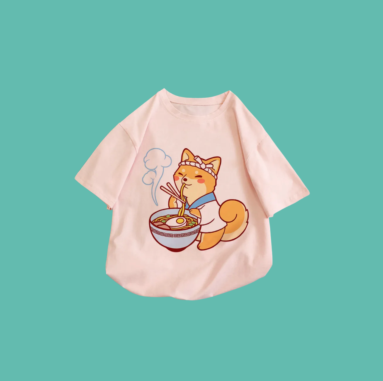 T-shirt kawaii oversize chat & Shiba Inu style japonais