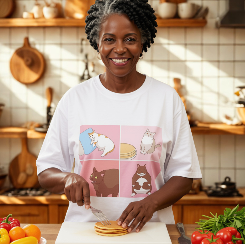 T-shirt kawaii oversize chat & Shiba Inu style japonais