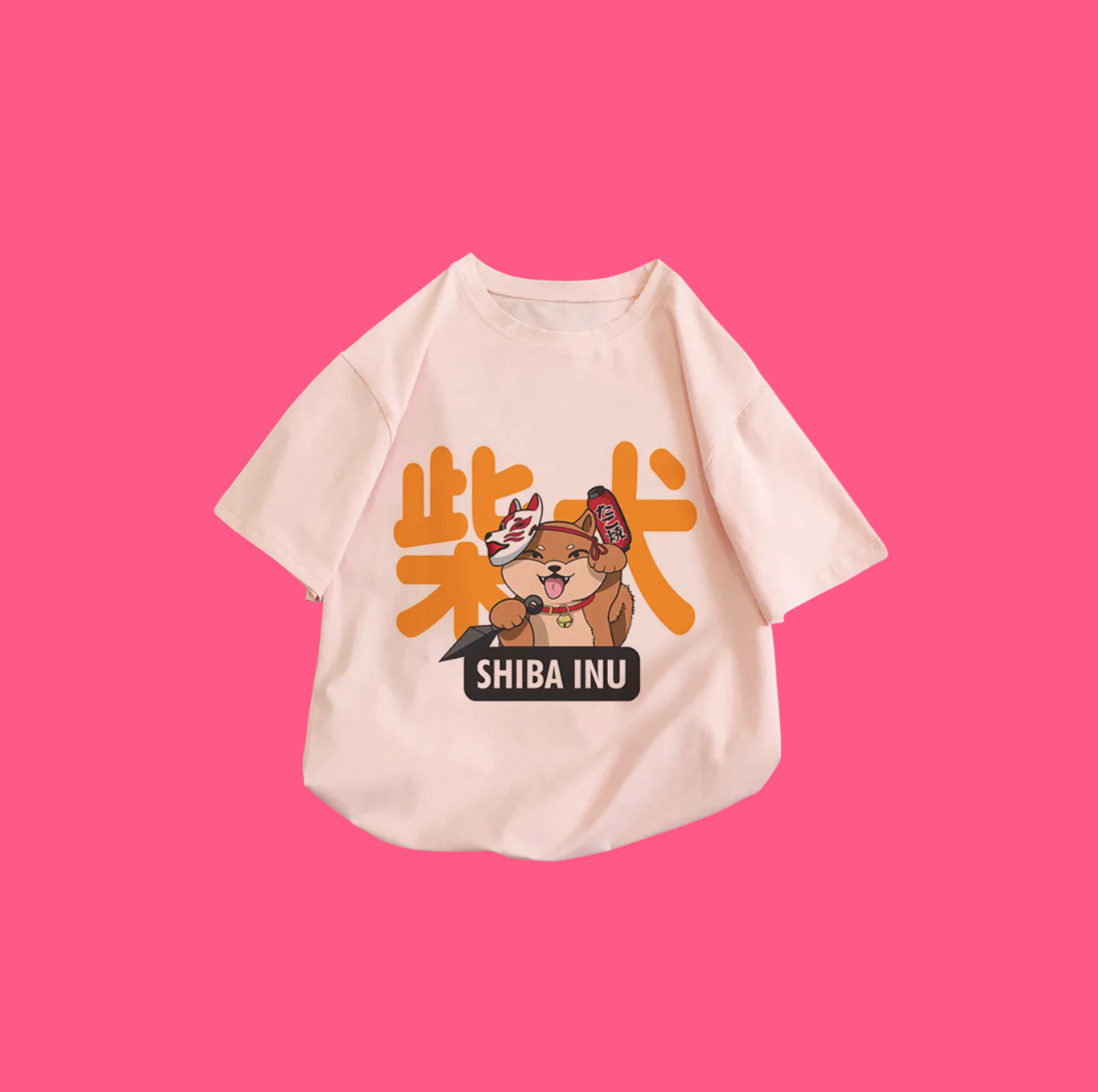 T-shirt kawaii oversize chat & Shiba Inu style japonais