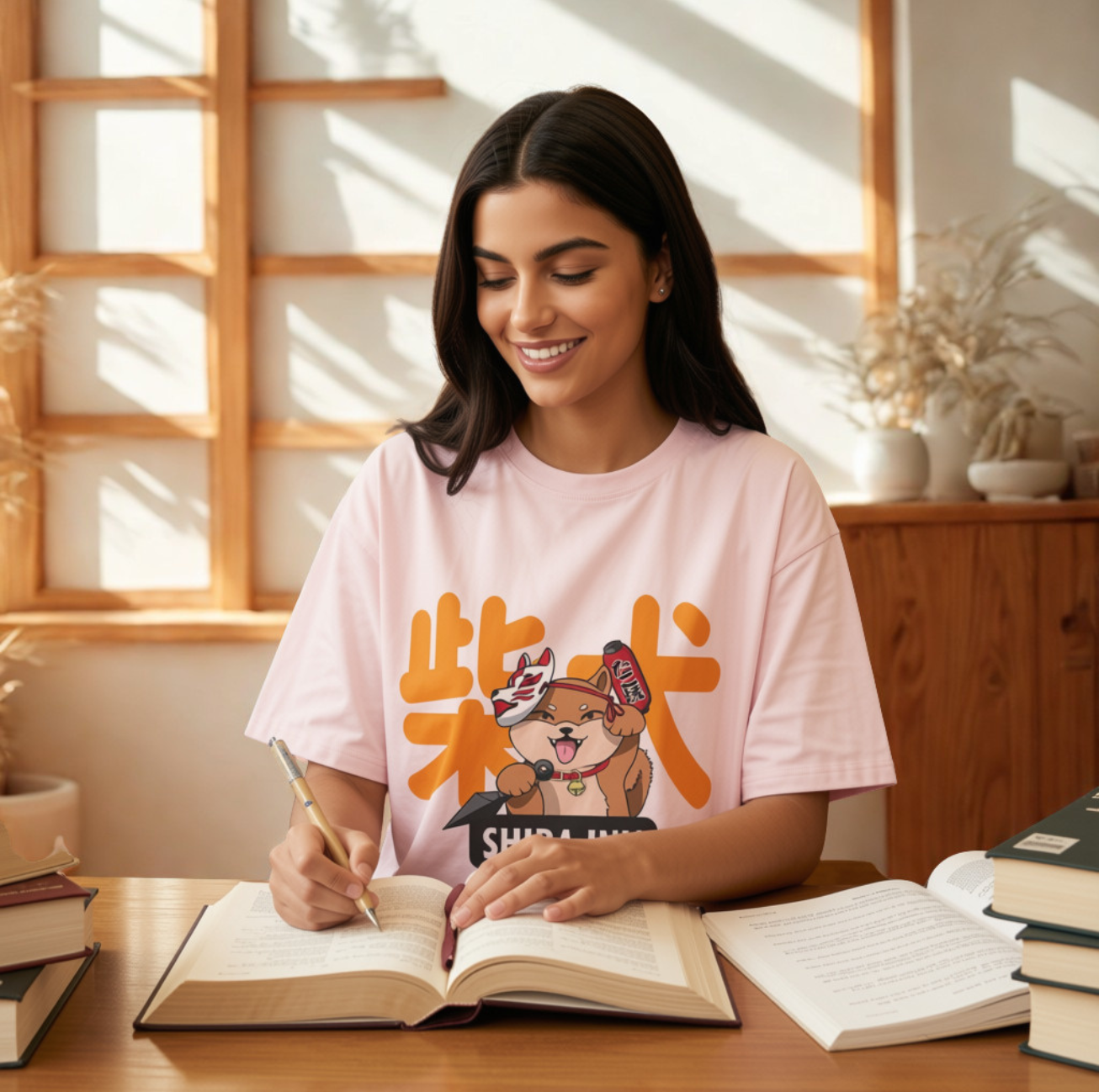 T-shirt kawaii oversize chat & Shiba Inu style japonais