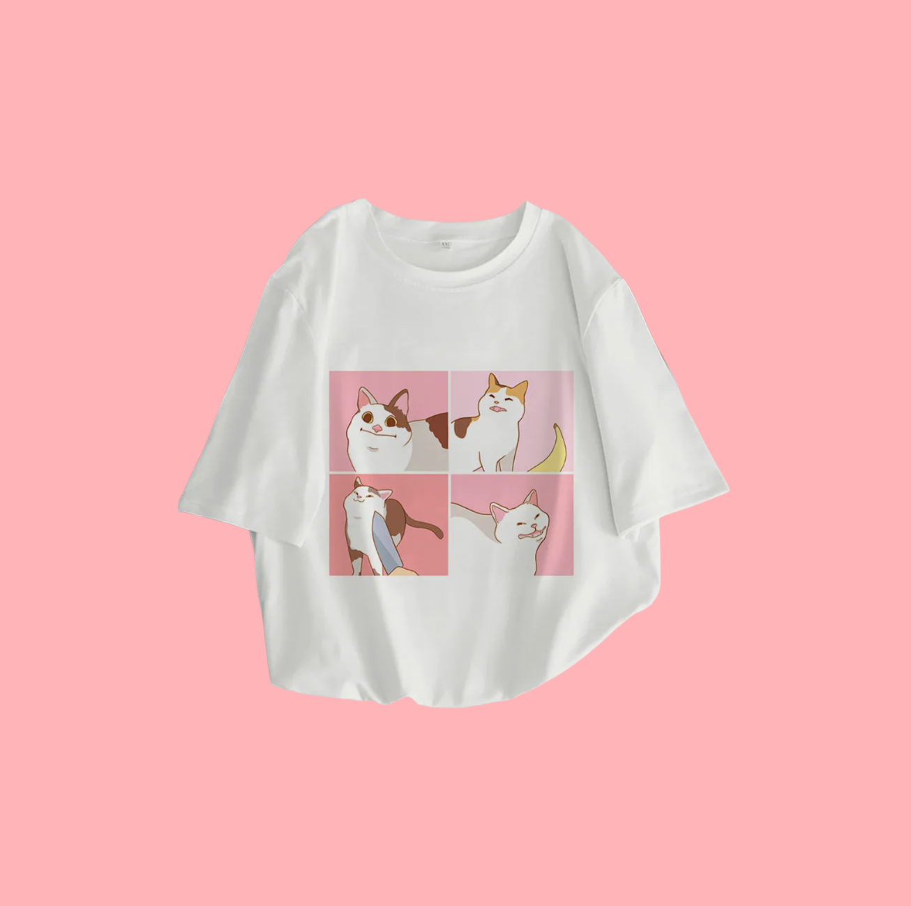 T-shirt kawaii oversize chat & Shiba Inu style japonais