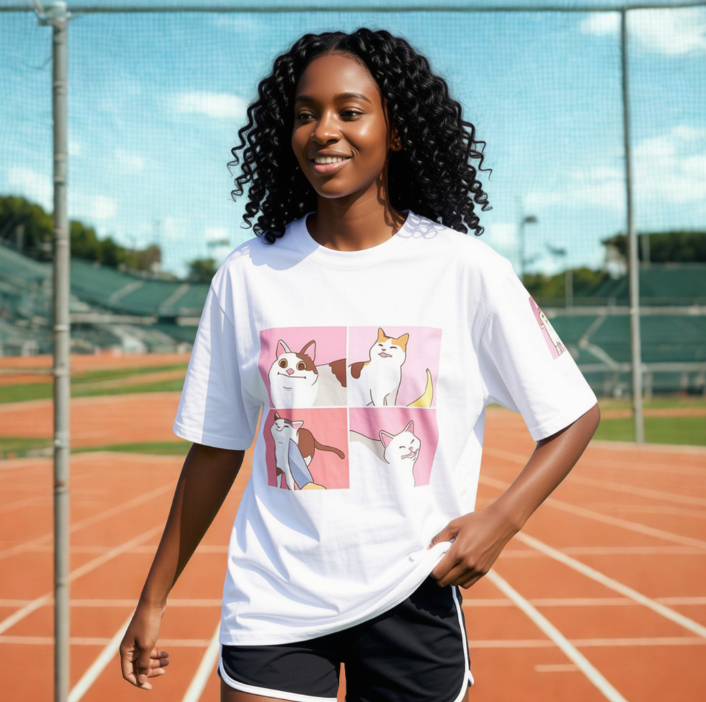 T-shirt kawaii oversize chat & Shiba Inu style japonais