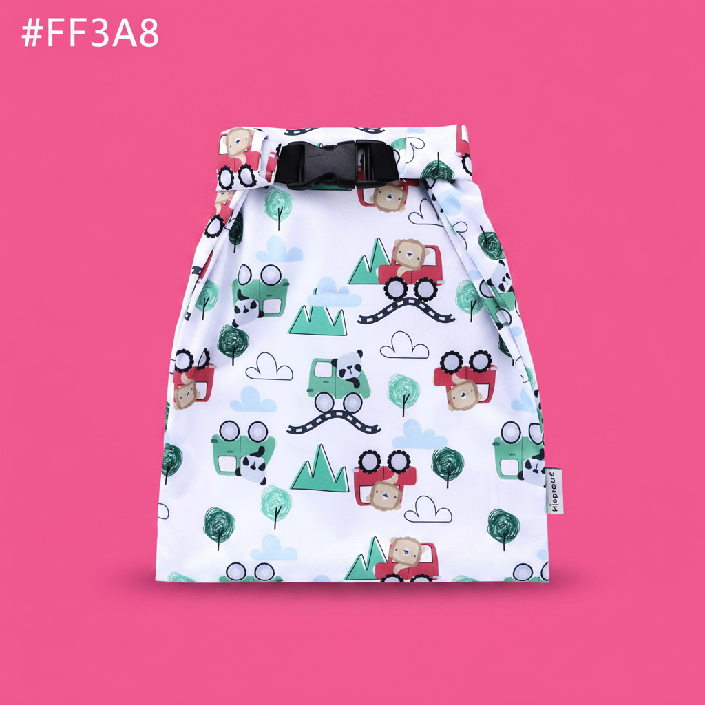 Sac blanc fond rose foncé