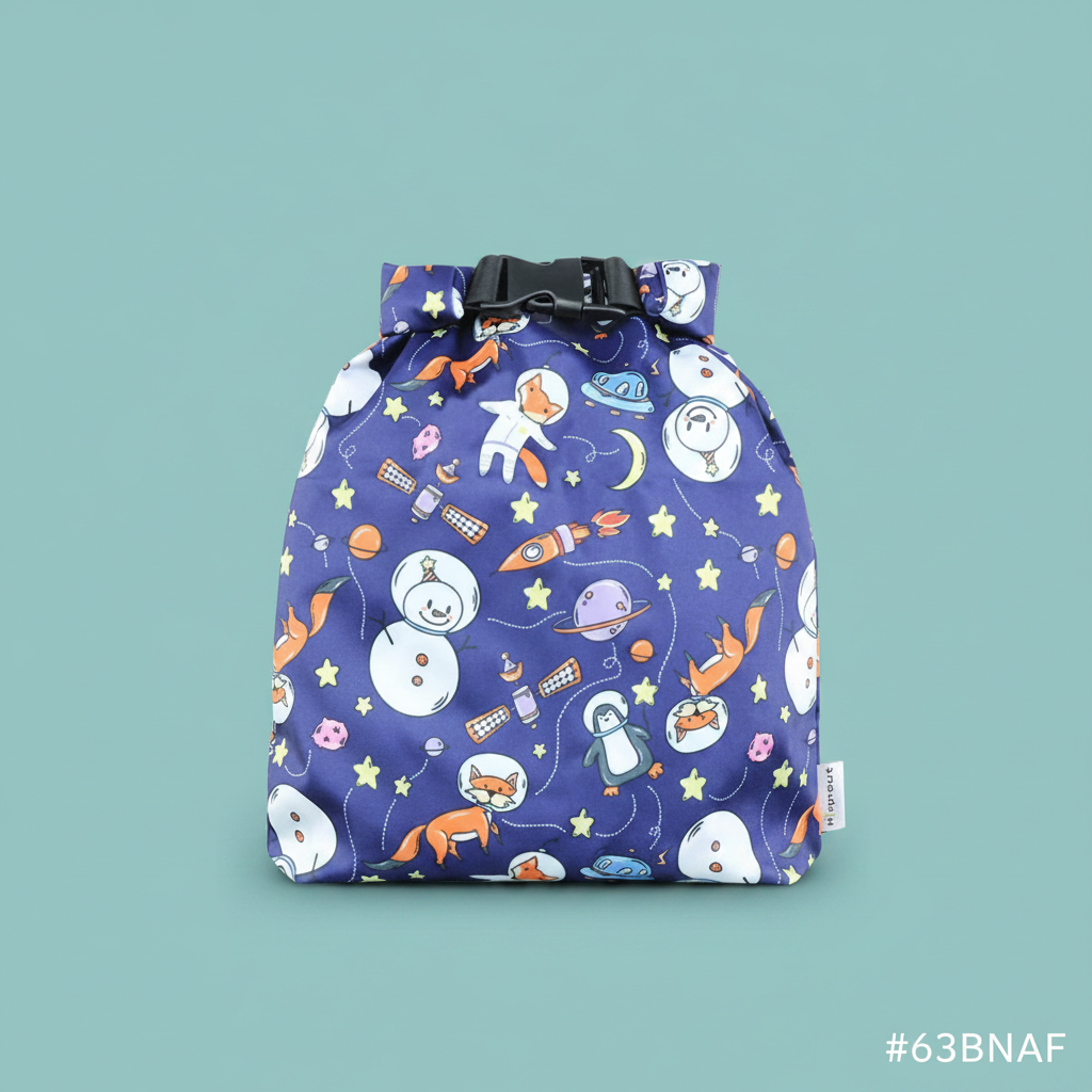 Sac bleu espace fond teal