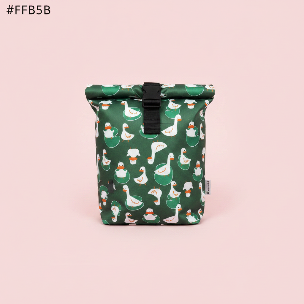 Sac canards fond rose pâle