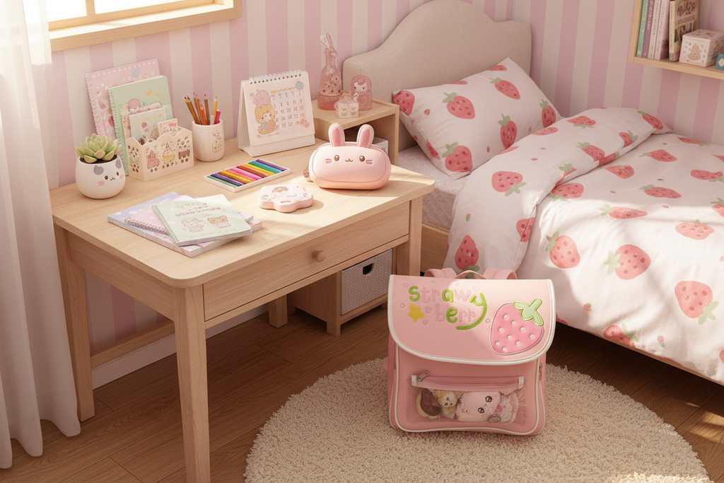 Sac fraise bureau enfant
