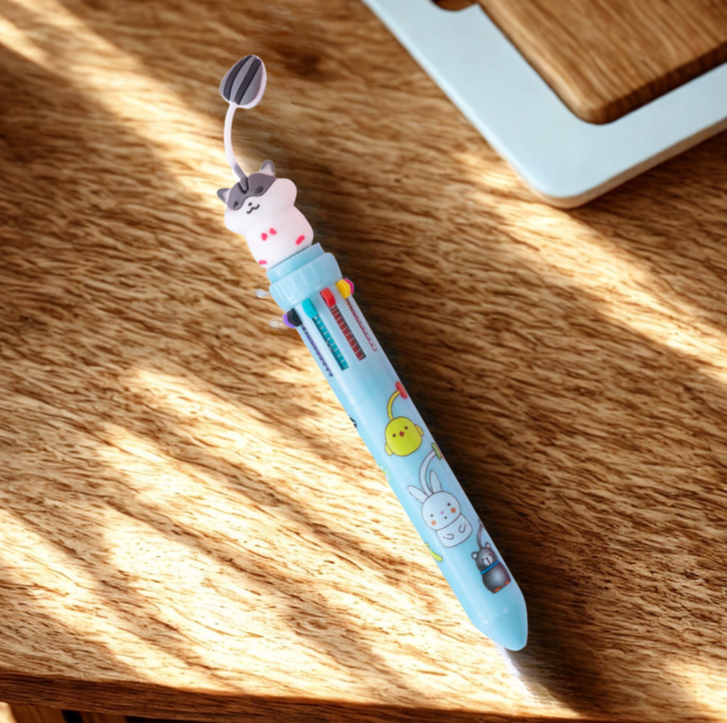 Stylo bille 10 couleurs avec pendentif kawaii
