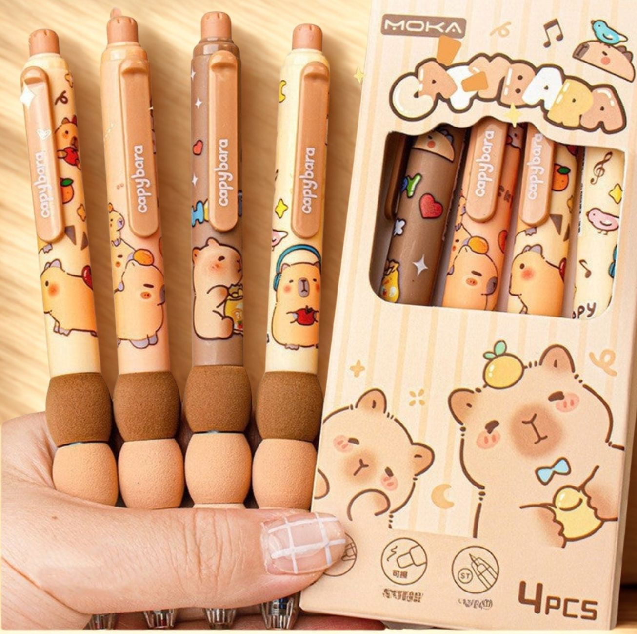 Stylos animaux mignons boîte de 4