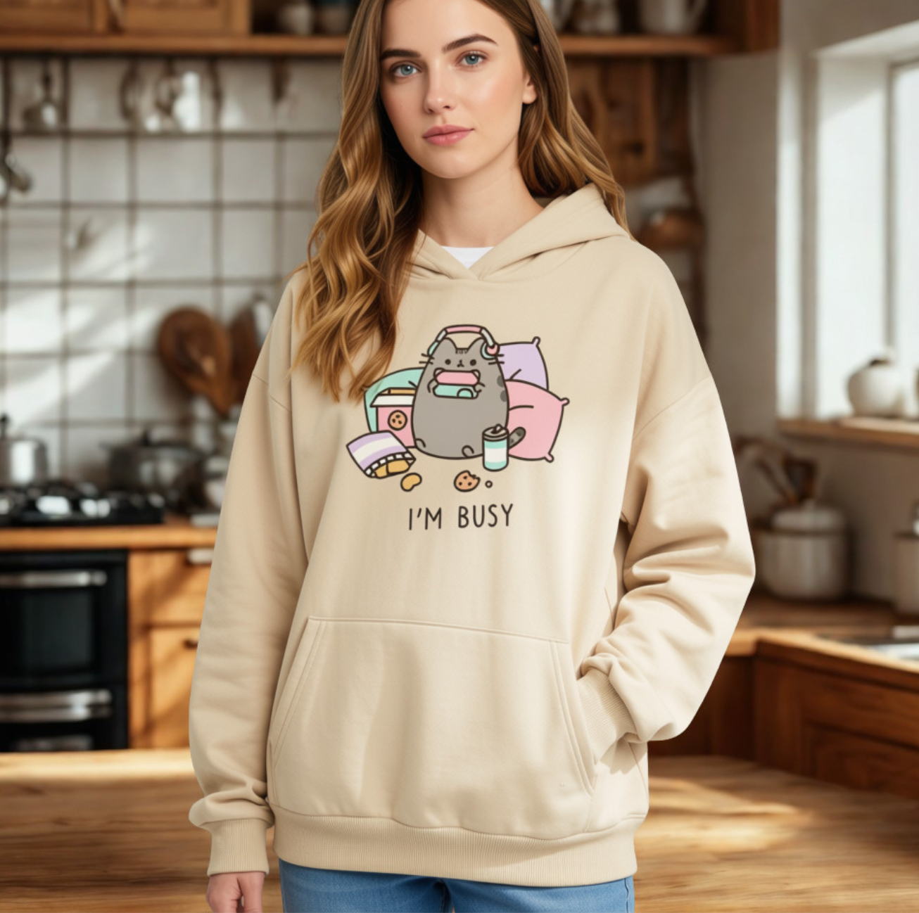 Hoodie Kawaii Chat Style Harajuku Manches Longues