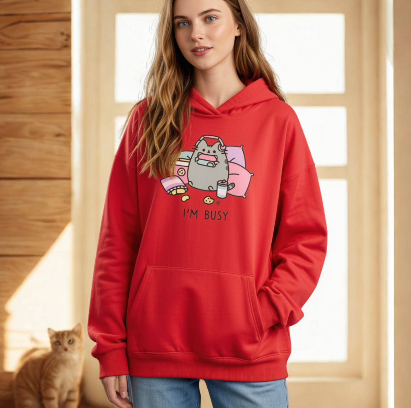 Hoodie Kawaii Chat Style Harajuku Manches Longues