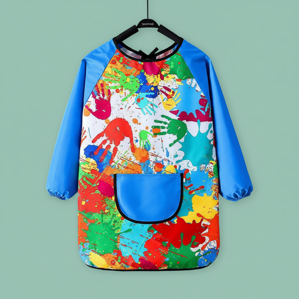 Tablier manches bleues